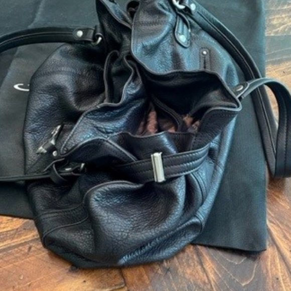 B. Makowsky Leather Hobo Bag (Black) - Picture 9 of 10